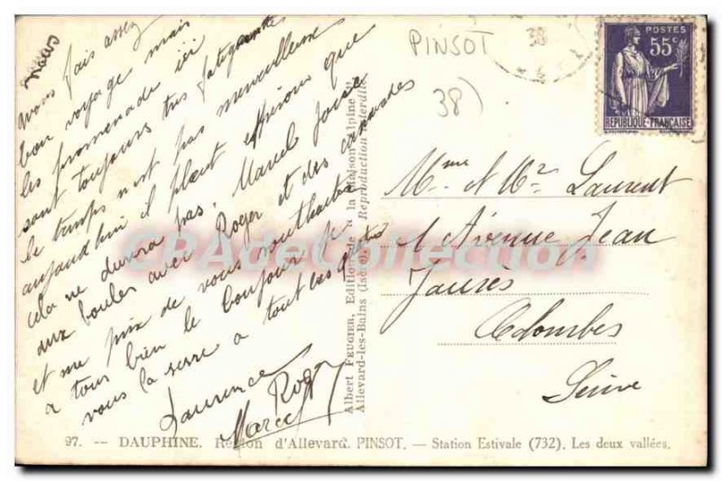 Postcard Old Pinsot Dauphine Region D'Allevard