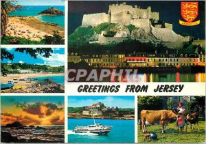 Modern Postcard Greetings From Jersey