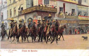 Tropa de Rurales Musical Band on Horseback Mexico 1905c postcard