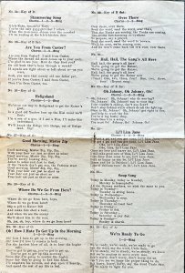 WWI Army Postcards YMCA Song Sheet Lot Camp Custer Battle Creek MI Michigan