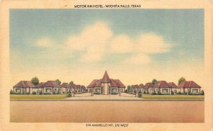 WICHITA FALLS Texas TX ~ MOTOR INN HOTEL~Amarillo Hy 370  ROADSIDE 1943 Postcard