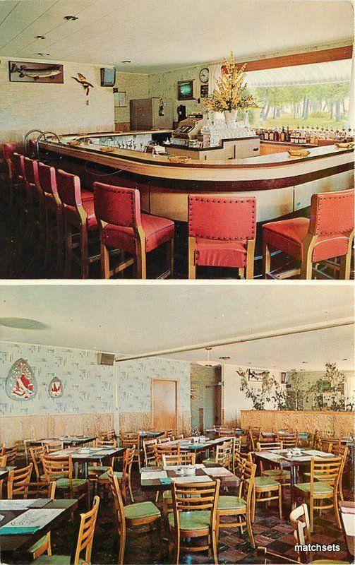 1950s Mauston Wisconsin Carpenter 's Restaurant Bar Cedar Dexter postcard 8839