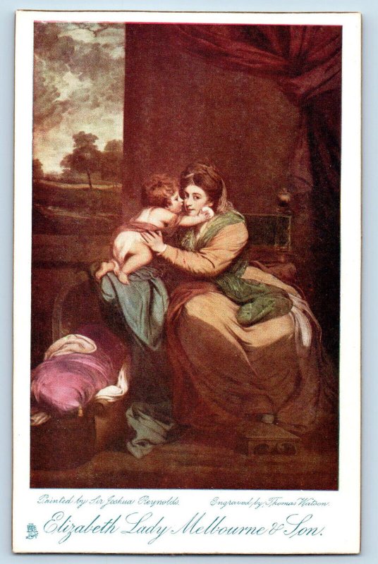 Postcard Elizabeth Lady Melbourne & Son c1910 The Olde Print Tuck Art