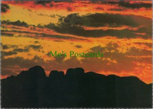 Australia Postcard - The Olgas Silhouetted at Sunset  RR14240