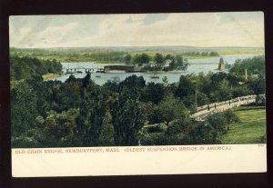 Newburyport, Massachusetts/MA Postcard, Aerial View Of Old Chain Bridge