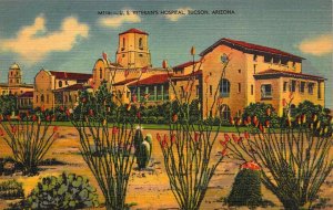 WW2, Linen, U.S. Veteran's Hospital, Tucson, Arizona, Old Postcard