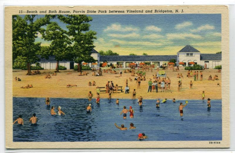 Beach Bath House Parvin State Park Vineland Bridgeton New Jersey linen ...