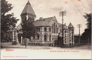 Canada Montreal Redpath Library Mcgill University Vintage Postcard C088