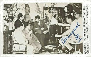 San Francisco CA China Town Cinerama Holiday Autographed Real Photo Postcard