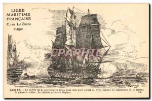 Postcard Old Boat Sailboat Louis XV