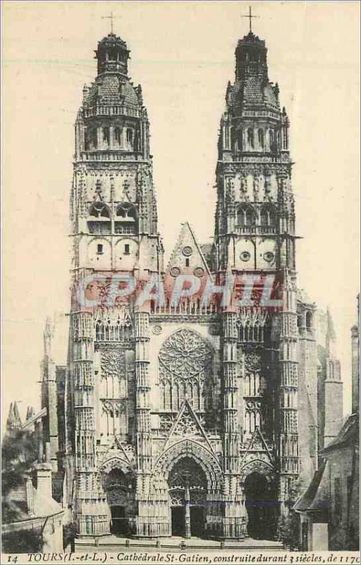 Old Postcard Tours (I and L) Cathedrale St Gatien