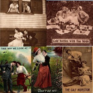 x5 LOT c1910s Romance Love Couple Valentine Postcards Roth Langley Men Lady A184