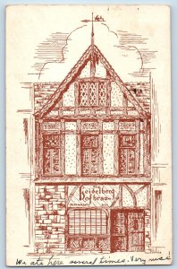 Maidson Wisconsin WI Postcard The Heidelberg Hofbrau Restaurant 1949 Posted