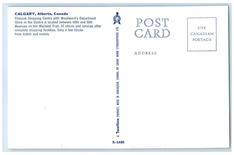 c1960's Chinook Shopping Centre Calgary Alberta Canada Multiview Postcard