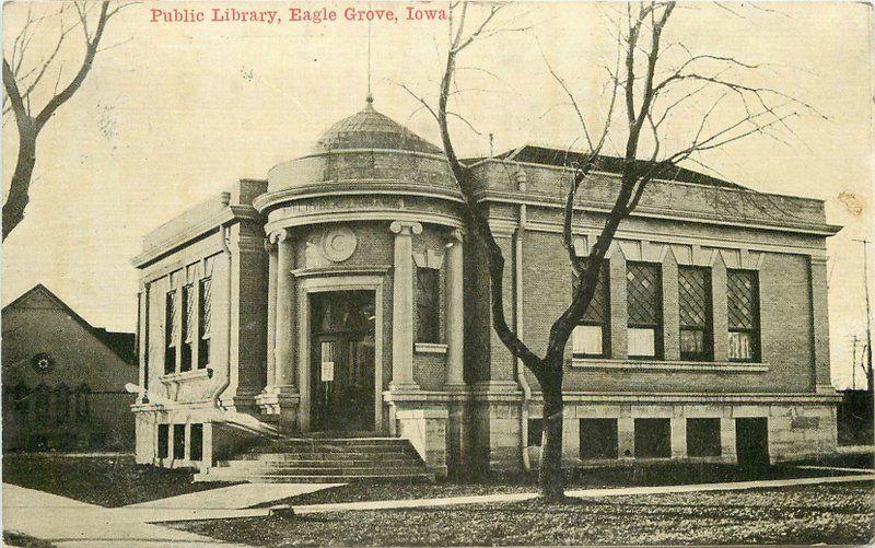 Eagle Grove Iowa 1912 Public Library St Paul Souvenir postcard 6493