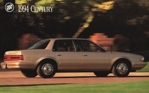 Vintage Postcard 1994 Century Mid-Size Sedan Buick Model Exceptional Quality Car