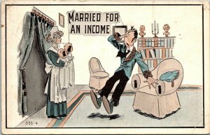 VTG Postcard Valentine Married For An Income Humor Funny Lineville Iowa   1131