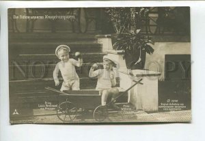 443647 Prince Wilhelm & Louis Ferdinand of Prussia PLAY PHOTO postcard 1909 year