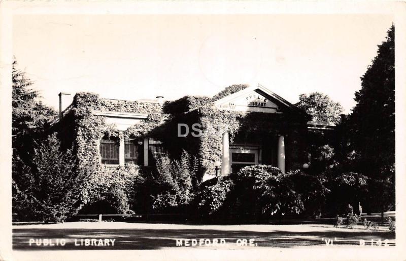 <a18> Oregon o Postal Foto Real RPPC 1946 Medford Public Library 
