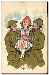 Postcard Old Army Big Brothers Child Marianne