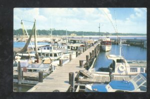 GULFPORT MISSISSIPPI VINTAGE BOATS HARBOR SCENE VINTAGE POSTCARD