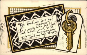 ROMANCE POEM VERSE Be Good and You'll Be Lonesome c1910 KEY PC