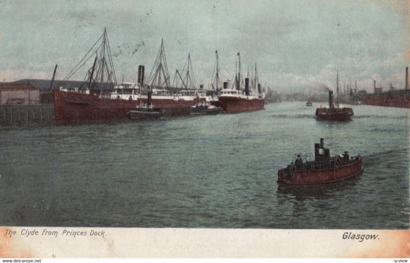 GLASGOW , Scotland, 1900-10s ; The Ckyde from Princes Dock