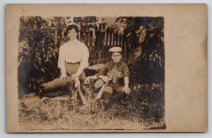 Schuylkill Co PA RPPC Lady Halloween Baseball Player Hummel Jud Fam Postcard U22