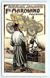 EARLY AUTOMOBILE Italian Poster Style Advertisement c1970s Dalkeith Postcard