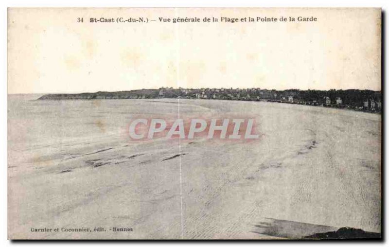 Postcard Old St Cast General view of the Beach and the Point Guard