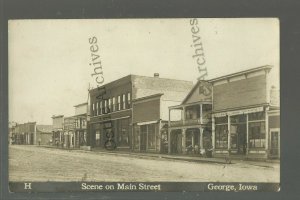 George IOWA RP 1910 MAIN STREET Stores nr Rock Rapids Sheldon Hull Sibley NW IA