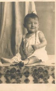 Romania photo postcard dated 1929 cute baby girl