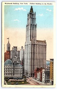 Vintage Postcard Woolworth Tallest Building in the World Skyscrapers New York NY