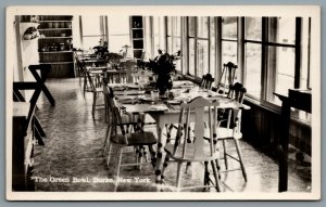 Postcard RPPC Burke NY c1950s Green Bowl Cabins Interior Dining Room View