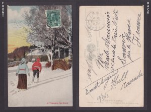 Postcard, CANADA, A Tramp in the Snow