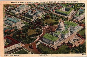 Postcard AERIAL VIEW SCENE Washington DC AJ4861