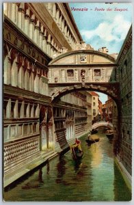 Vtg Venezia Ponte dei Sospiri Bridge of Sighs Venice Italy 1910s Postcard