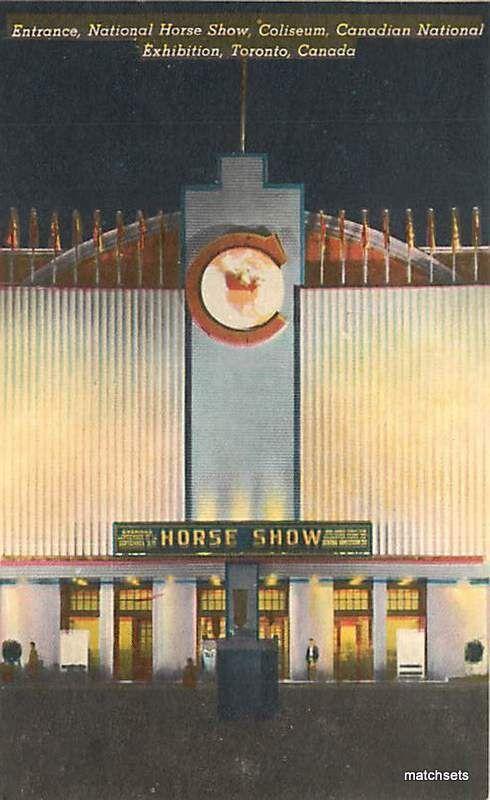 1940's  TORONTO CANADA Entrance National Horse Show Coliseum postcard 9214