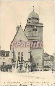 Old Postcard Paray Monial Tour St Nicolas Courthouse