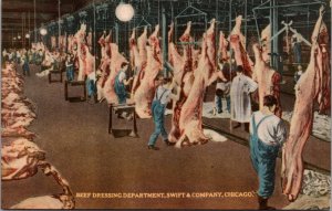 Postcard Beef Dressing Department Swift and Company in Chicago, Illinois