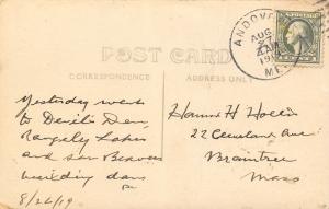 Andover ME Silver Lake~Devil's Den~Rangeley Lakes~Beavers Build Dam~RPPC~1907