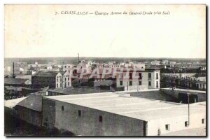 Postcard Old Quarter Casablanca Avenue du General Drude Milling