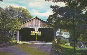 Covered Bridge Pulp Mill Bridge Still Standing over Otter Creek North Of Midd...