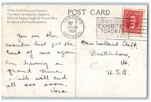 1938 Modern Ford Hotels Multiview Toronto Ontario Canada Vintage Postcard
