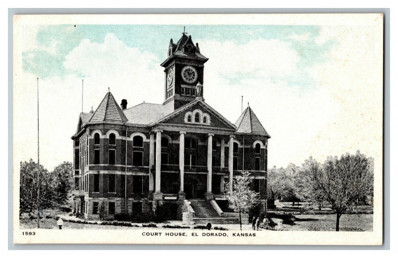 Postcard Court House El Dorado Kansas Vintage Standard View Card 