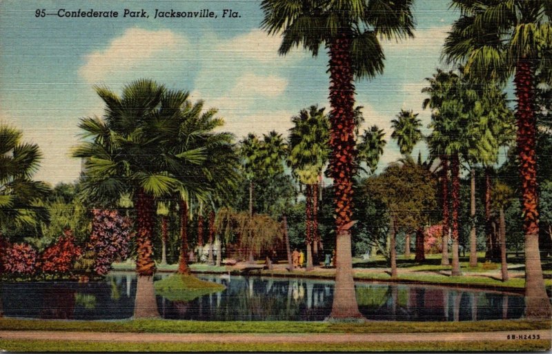 Florida Jacksonville Scene In Confederate Park Curteich