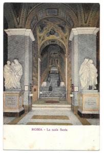 Italy Roma La Scala Santa Holy Stairs Vintage Postcard