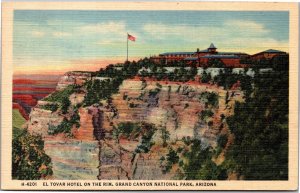 Postcard AZ Fred Harvey El Tovar Hotel Grand Canyon National Park