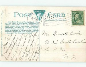 Divided-Back GRIMSHAWE HOUSE Salem - Near Boston Massachusetts MA d2170