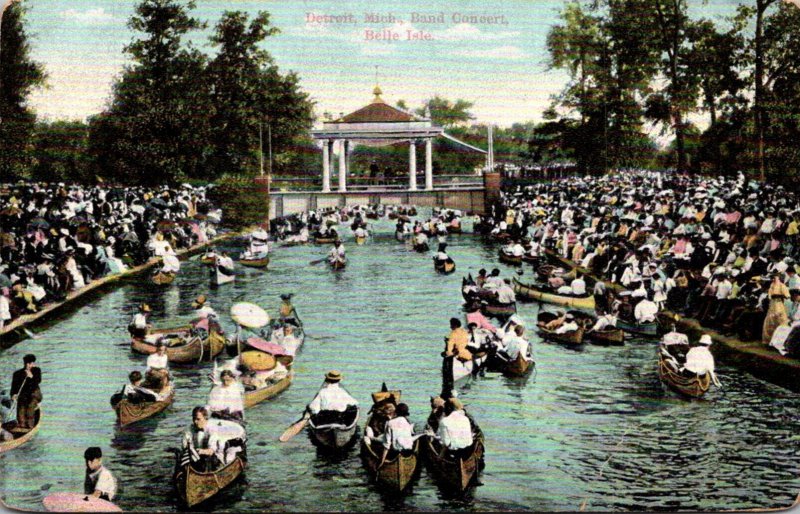 Michigan Detroit Belle Isle Band Concert Canoes